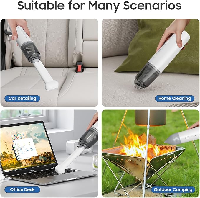 Handheld Vacuum Cordless, Car Vacuum Portable with 2 Suction Modes, Blow & Suction 2-in-1, Mini Vacuum Cleaner Rechargeable