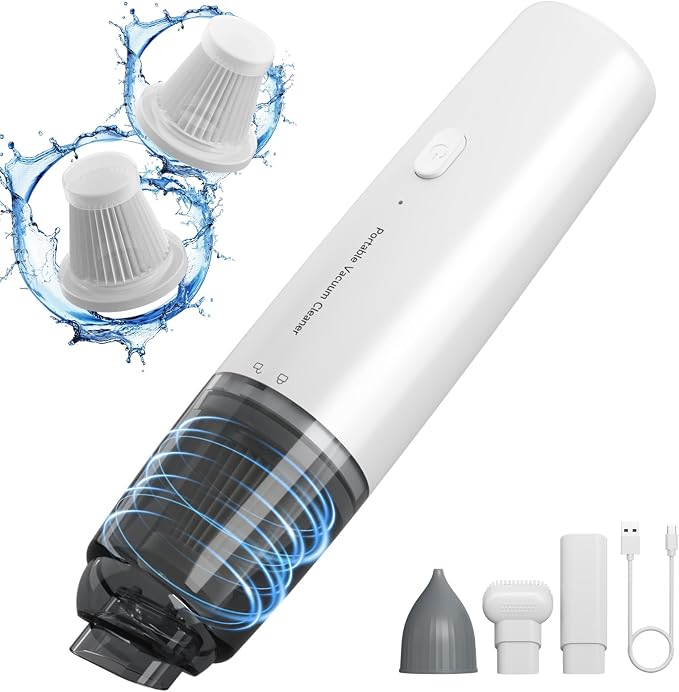 Handheld Vacuum Cordless, Car Vacuum Portable with 2 Suction Modes, Blow & Suction 2-in-1, Mini Vacuum Cleaner Rechargeable