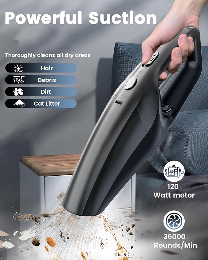 Handheld Vacuum Cordless, Car Vacuums Powerful with Rechargeable Battery, alternate product view 2