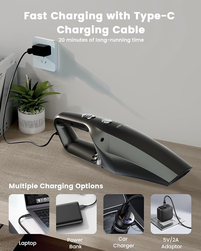 Handheld Vacuum Cordless, Car Vacuums Powerful with Rechargeable Battery, alternate product view 8