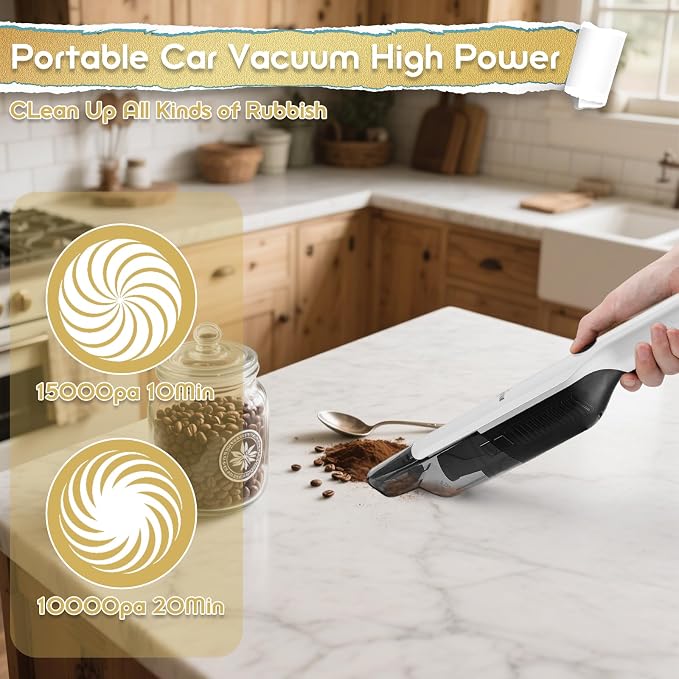 Handheld Vacuum Cordless,Dust Busters Cordless with Storage Dock,15KPA High Power Portable Vacuum Vordless,USB Quick