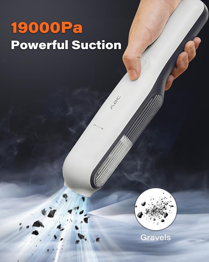 Handheld Vacuum Cordless with 19000Pa Strong Suction, Mini Car Vacuum Cleaner with HEPA Filter, 2 Suction Modes