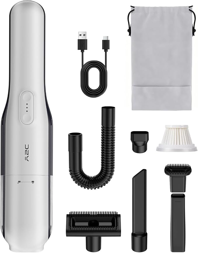 Handheld Vacuum Cordless with 19000Pa Strong Suction, Mini Car Vacuum Cleaner with HEPA Filter, 2 Suction Modes