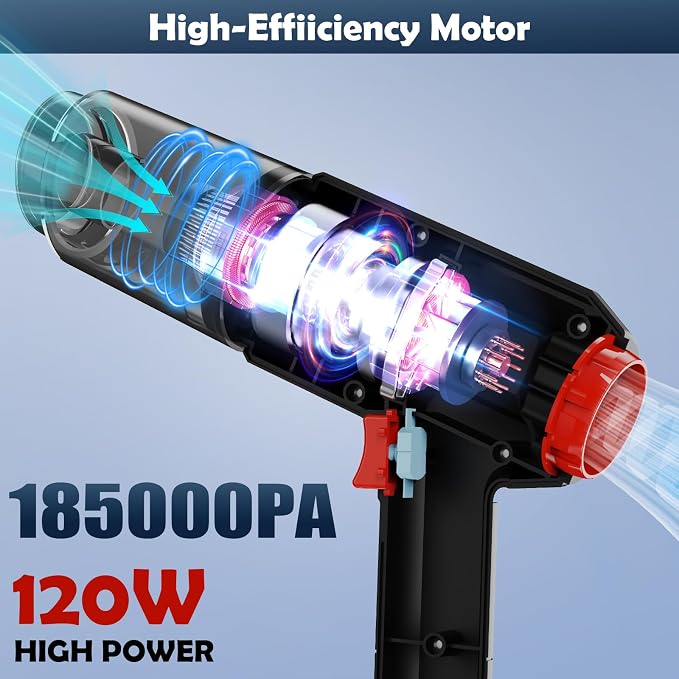 Handheld Vacuum for Home, Cordless Portable Vacuum Cleaner, Rechargeable with 60 Mins Max Runtime, High Power Vacuum for Car