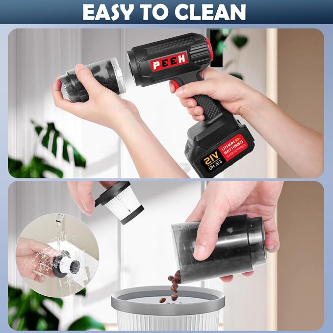 Handheld Vacuum for Home, Cordless Portable Vacuum Cleaner, Rechargeable with 60 Mins Max Runtime, High Power Vacuum for Car