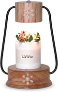 Handmade Candle Warmer Lamp with Quartz Stone Inlay, Flameless Top Melter, Small Timer Candle Lamp Warmer, Fits
