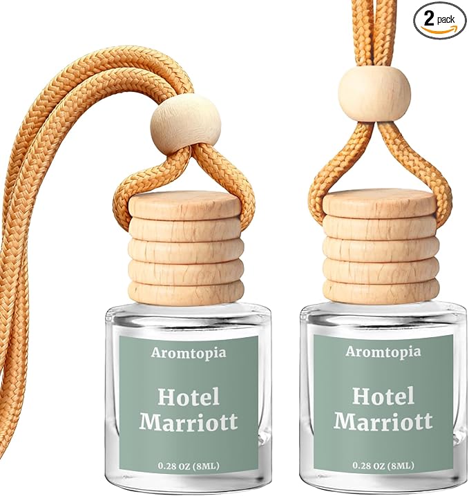 Hanging Car Air Freshener - Aromtopia Hotel Scent Car Fragrance Diffusers - Car Odor Eliminator - Long Lasting Scent - Auto
