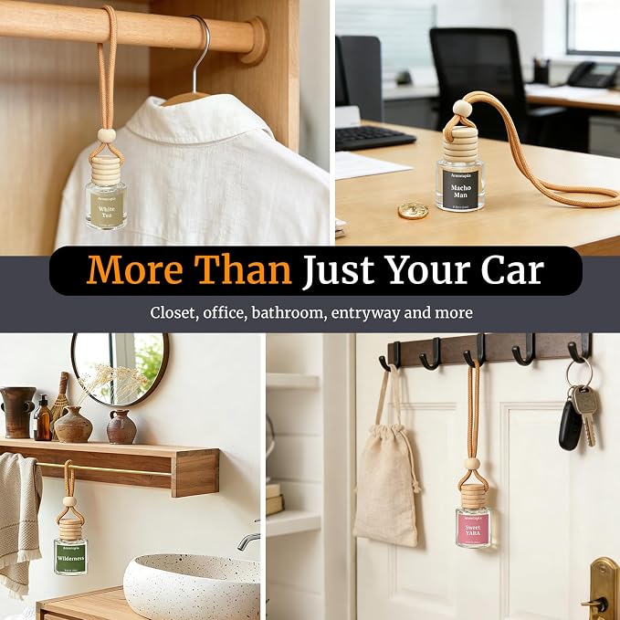 Hanging Car Air Freshener - Aromtopia Hotel Scent Car Fragrance Diffusers - Car Odor Eliminator - Long Lasting Scent - Auto