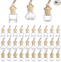 Hanging Car Air Freshener Diffuser, 60Pcs 8ml Empty Glass Essential Pendant Bottles, Automotive Oil Aromatherapy Fragrance