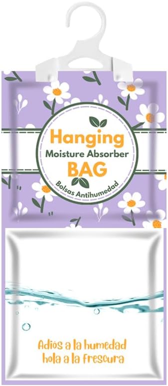 Hanging High-Purity Moisture Absorber, 20 pack with Activated Carbon, eliminates musty odors during humid summers, ideal for
