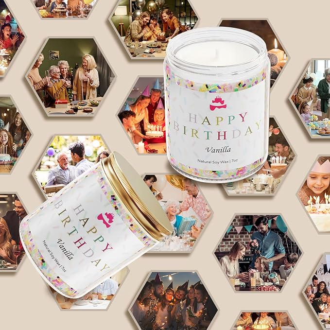 Happy Birthday Candle - Birthday Gifts for Women, Men, Mom, Dad, Sister, Teacher, Friends - Gifts for Her Ideas, alternate