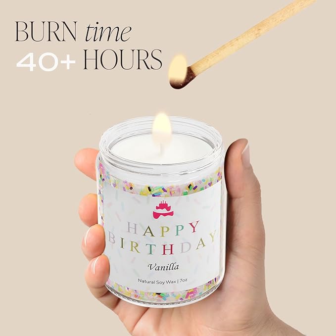 Happy Birthday Candle - Birthday Gifts for Women, Men, Mom, Dad, Sister, Teacher, Friends - Gifts for Her Ideas, alternate