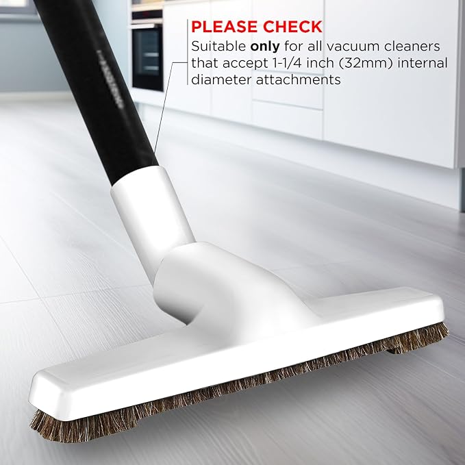 Hardwood Universal Vacuum Cleaner Floor Brush 1 1⁄4 inch (1.25'') (32mm) Inner Diameter with Horse Hair Soft Bristles 10”