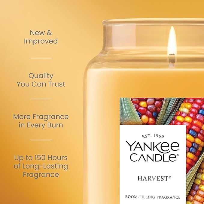 Harvest, Thanksgiving Scented Candle, 22oz Large Jar with up to 150 Hour Burn Time, Giftable, alternate product view 3