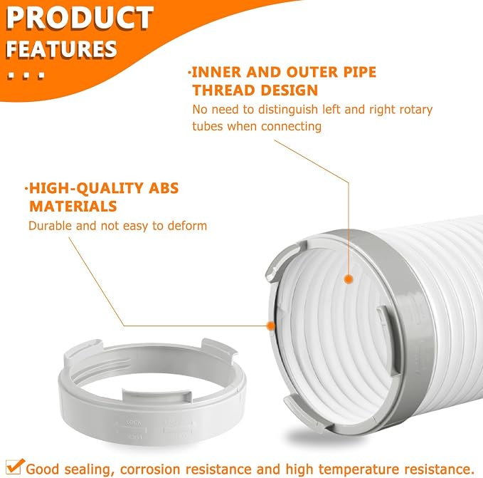 HAUREW Portable Air Conditioner Exhaust Hose Coupler 5.9 Inch AC Unit Tube Connector Round Mobile Air Conditioning