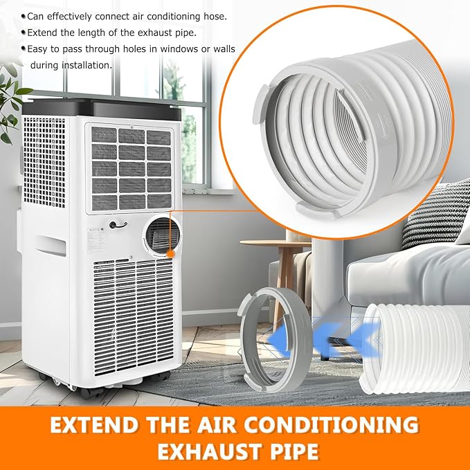 HAUREW Portable Air Conditioner Exhaust Hose Coupler 5.9 Inch AC Unit Tube Connector Round Mobile Air Conditioning