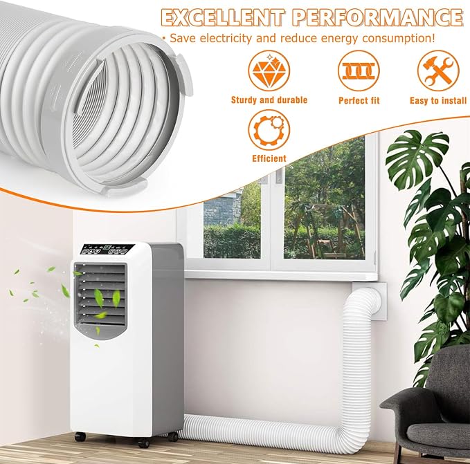 HAUREW Portable Air Conditioner Exhaust Hose Coupler 5.9 Inch AC Unit Tube Connector Round Mobile Air Conditioning