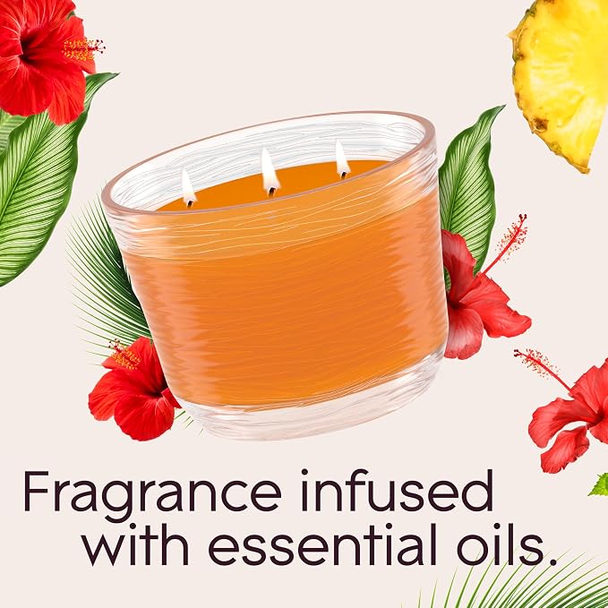 Hawaiian Breeze, Fragrance Candle Infused with Essential Oils, Air Freshener Candle, 3-Wick Candle, 6.8 Oz, alternate product