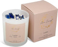 Healing Crystal Candle, Scented Candle Infused Lazurite Clear Quartz Crystals, Amber Ocean Scented, Positivity Energy