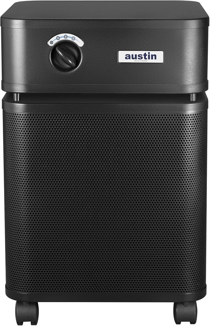 HealthMate Plus Air Purifier, Black - Advanced 4-Stage Filtration Air Purifiers For Home with Activated Carbon & Zeolite