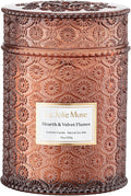 Hearth & Velvet Flames Candle – Saffron, Clove & Vanilla | 19 oz Large Wooden Wick Soy Candle | 90 Hours Clean Burn |