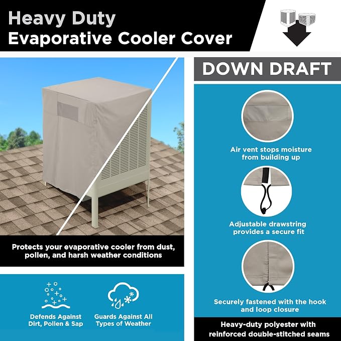Heavy-Duty Downdraft Evaporative Cooler Cover (42 in. x 47 in. x 28 in.), alternate product view 3