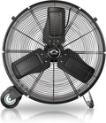 Heavy Duty Metal Industrial Drum Fan, 24 inch High Velocity Shop Fan, 2 Speed Large Floor Fan for Warehouse, Workshop