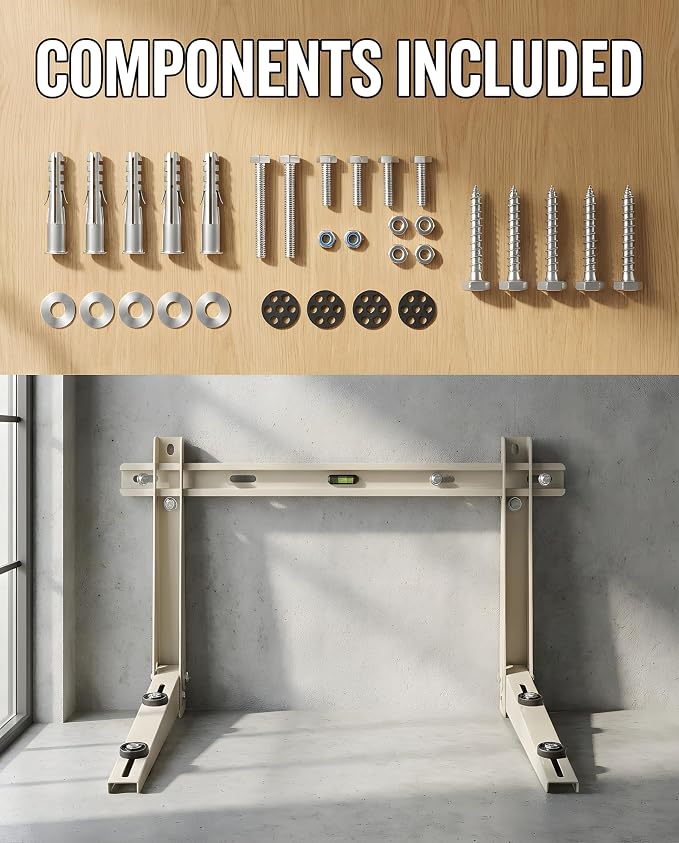 Heavy Duty Mini Split Wall Mounting Bracket for Outside, 550lb Load Capacity, Galvanized Carbon Steel, Dual Anti-Rust