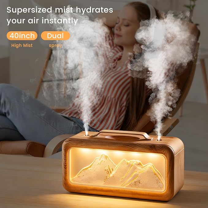 HEEYCEM Humidifiers for Bedroom, 600ml Cool Mist Humidifier with Night Light, 23dB Quiet Operation, Mini Baby Humidifier,for