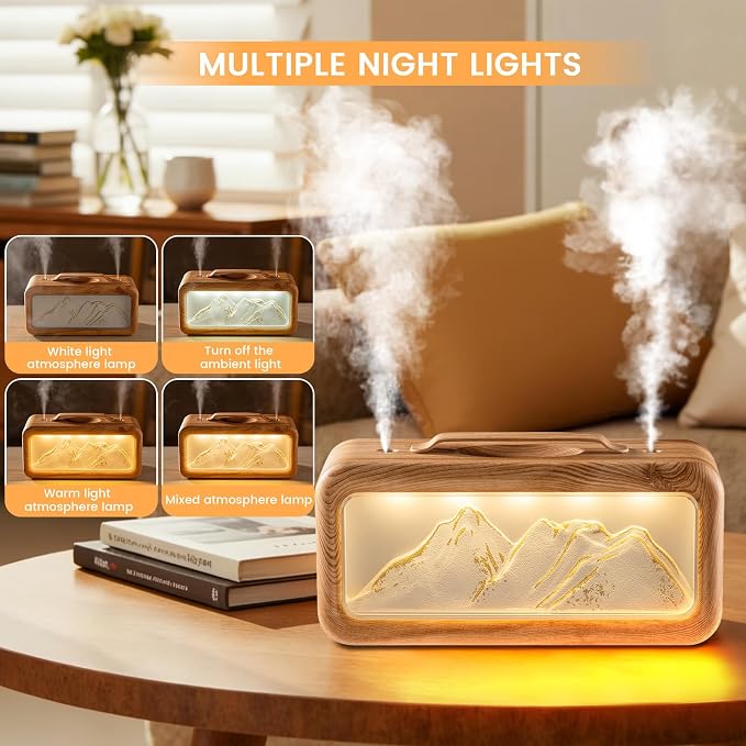 HEEYCEM Humidifiers for Bedroom, 600ml Cool Mist Humidifier with Night Light, 23dB Quiet Operation, Mini Baby Humidifier,for
