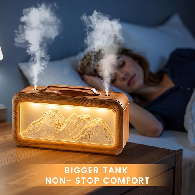 HEEYCEM Humidifiers for Bedroom, 600ml Cool Mist Humidifier with Night Light, 23dB Quiet Operation, Mini Baby Humidifier,for