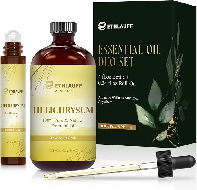 Helichrysum Extracts Essential Oil, 100% Natural Helichrysum Oil Premium Grade for Diffusers, fabric comfort, Massage