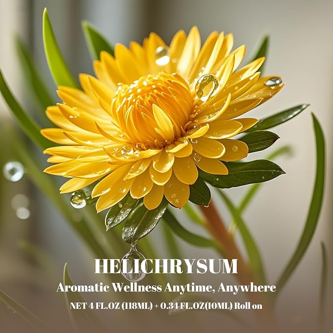 Helichrysum Extracts Essential Oil, 100% Natural Helichrysum Oil Premium Grade for Diffusers, fabric comfort, Massage