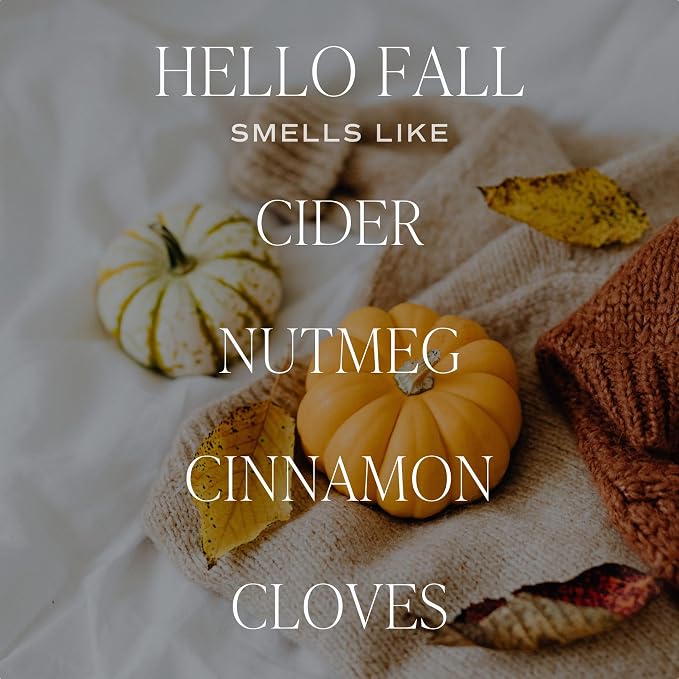 Hello Fall Reed Diffuser, Cozy Autumn Home Scent with Apple Cider & Spice, alternate product view 2