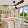 Hemp Rope 60 Inch Smart Ceiling Fan with Light, Solid Wood Ceiling Fans with Remote, Alexa and App, Reversible Quiet DC