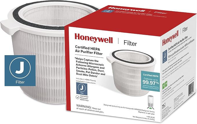 HEPA Air Purifier Filter. Air Filter for Airborne Allergens, Wildfire, Smoke, Dust, Pet Dander, Pollen & More. 1- Pack J HEPA