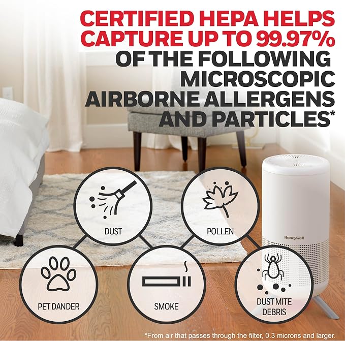HEPA Air Purifier Filter. Air Filter for Airborne Allergens, Wildfire, Smoke, Dust, Pet Dander, Pollen & More. 1- Pack J HEPA