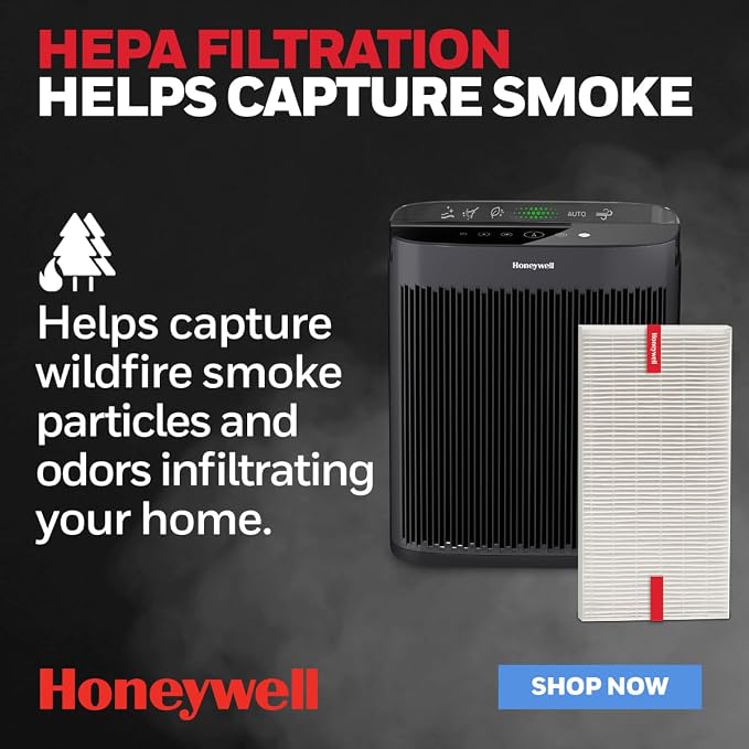 HEPA Air Purifier Filter R, 2-Pack for HPA 100/200/300 and 5000 Series - Airborne Allergen Air Filter Targets Wildfire/Smoke