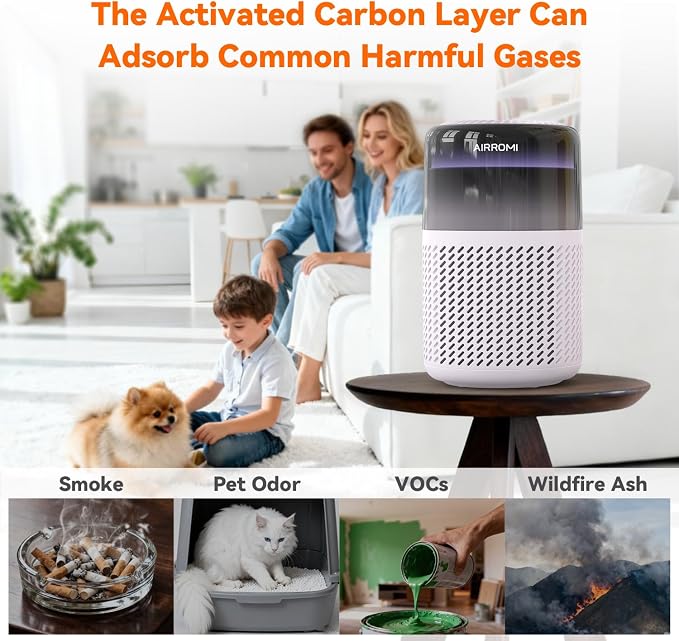 HEPA Air Purifier for Bedroom&Home, Pet Air Purifier for Home Pets, Removes Pet Odor, Cat Litter Smell, Dust, alternate view