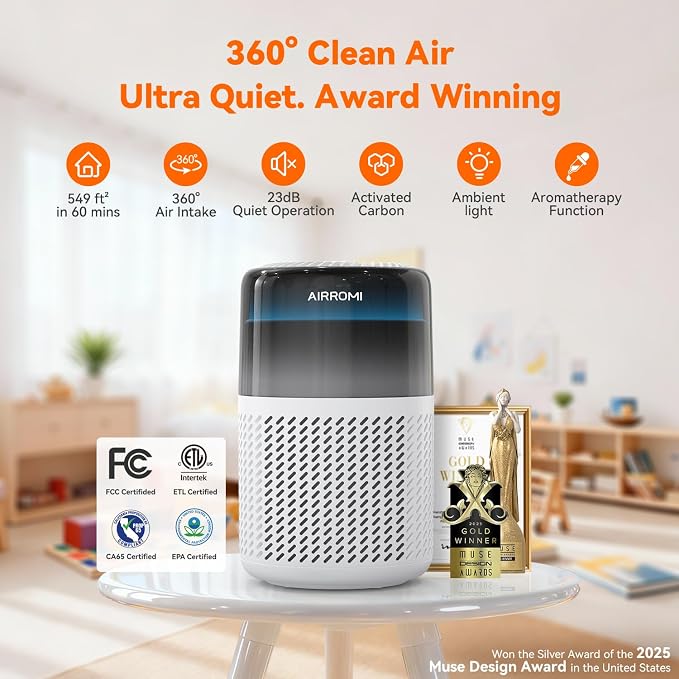 HEPA Air Purifier for Bedroom&Home, Pet Air Purifier for Home Pets, Removes Pet Odor, Cat Litter Smell, Dust, alternate view