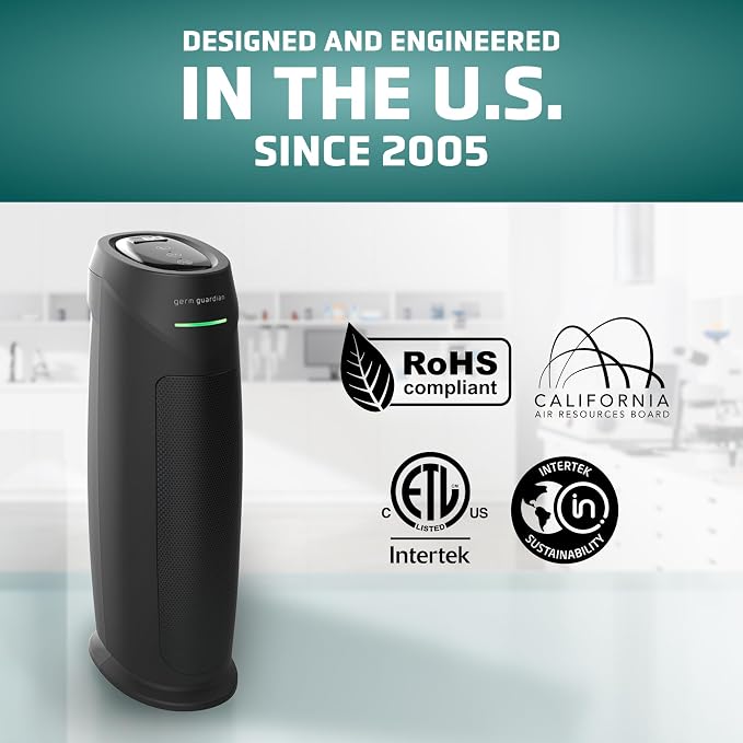 HEPA Air Purifier for Home, Large Rooms Up To 743 Sq. Ft. with HEPA PURE Air Filter, Air Quality Monitor & UV-C Light