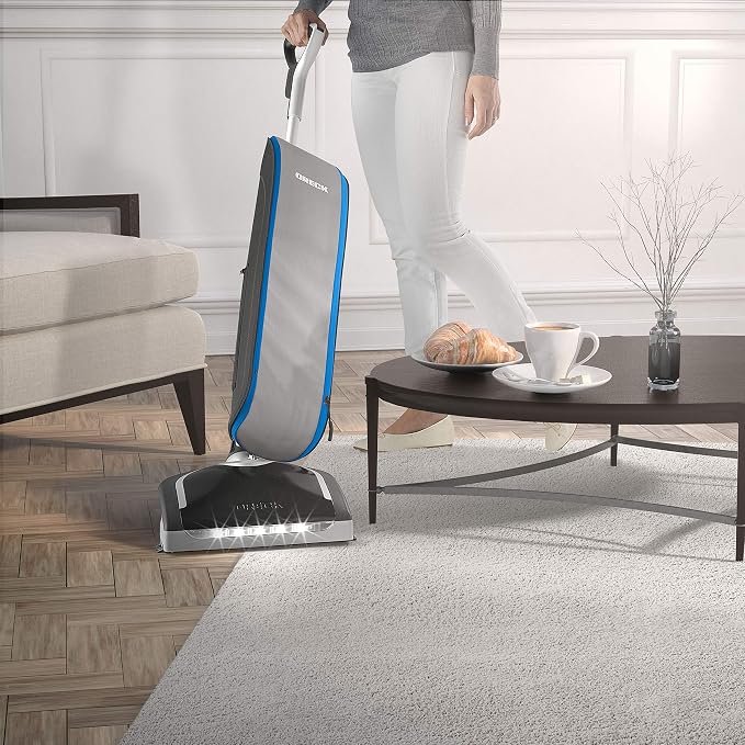 HEPA Swivel Upright Vacuum Cleaner, Lightweight Bagged Upright Vac, HEPA Media Filtration, Traps Debris and Locks in Dirt