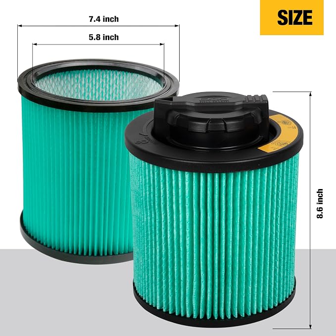 HEPA Vacuum Filter Replacement DXVC6914, Fit for 6-16 Gallon Wet Dry Vacuum Cleaner, Compatible with DXV06P, DXV09P, DXV09PA