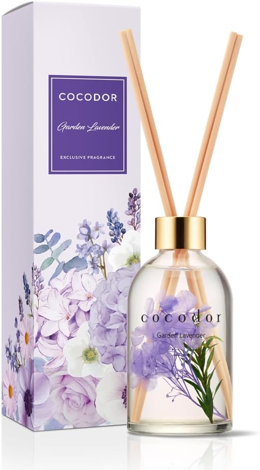 Herbarium Reed Diffuser/Garden Lavender/6.7oz(200ml)/ Fragrance Scent Essential Oil Stick Diffuser Set for Bedroom Bathroom