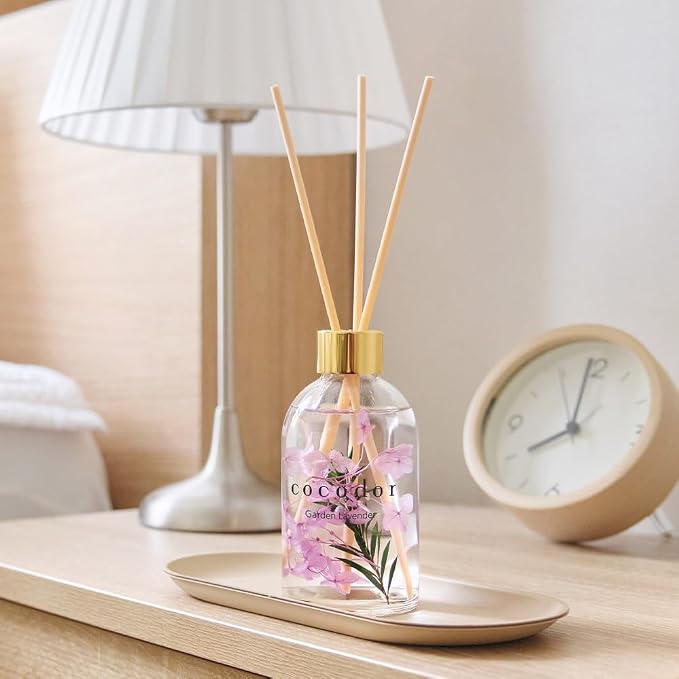 Herbarium Reed Diffuser/Garden Lavender/6.7oz(200ml)/ Fragrance Scent Essential Oil Stick Diffuser Set for Bedroom Bathroom