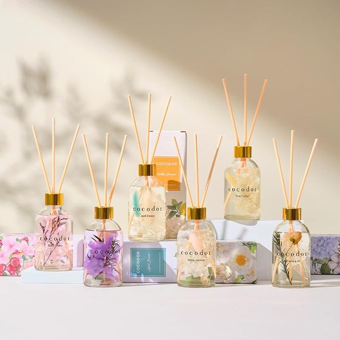 Herbarium Reed Diffuser/Garden Lavender/6.7oz(200ml)/ Fragrance Scent Essential Oil Stick Diffuser Set for Bedroom Bathroom