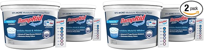 Hi-Capacity-Moisture Absorber Bucket, Fragrance Free, 2 lb. 15.5 oz. & Moisture-Detection Strip, Attracts & Traps Excess