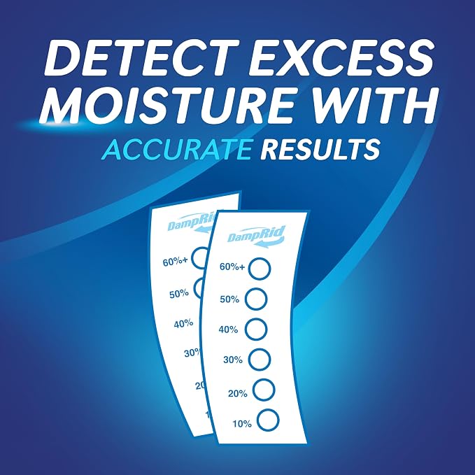 Hi-Capacity-Moisture Absorber Bucket, Fragrance Free, 2 lb. 15.5 oz. & Moisture-Detection Strip, Attracts & Traps Excess