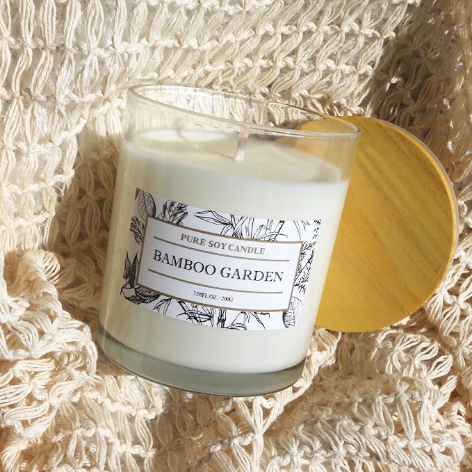 High End Hostess Gifts for Woman, Bamboo Jasmine Candle, Soy Candles for Home Scented, made from natural materials Home