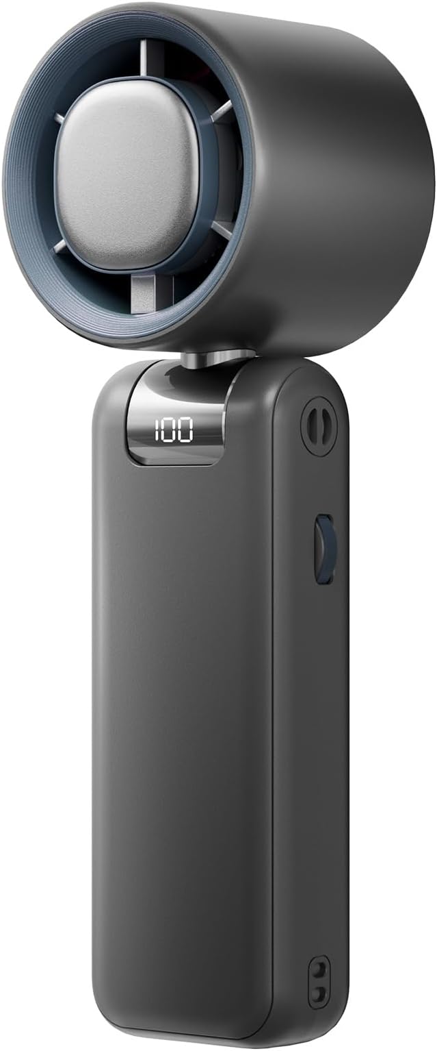 High Speed Handheld Fan, 13500 RPM Turbo Motor TEC Instant Cooling, 4000mAh Battery (3-23H) LCD Display, 3-in-1